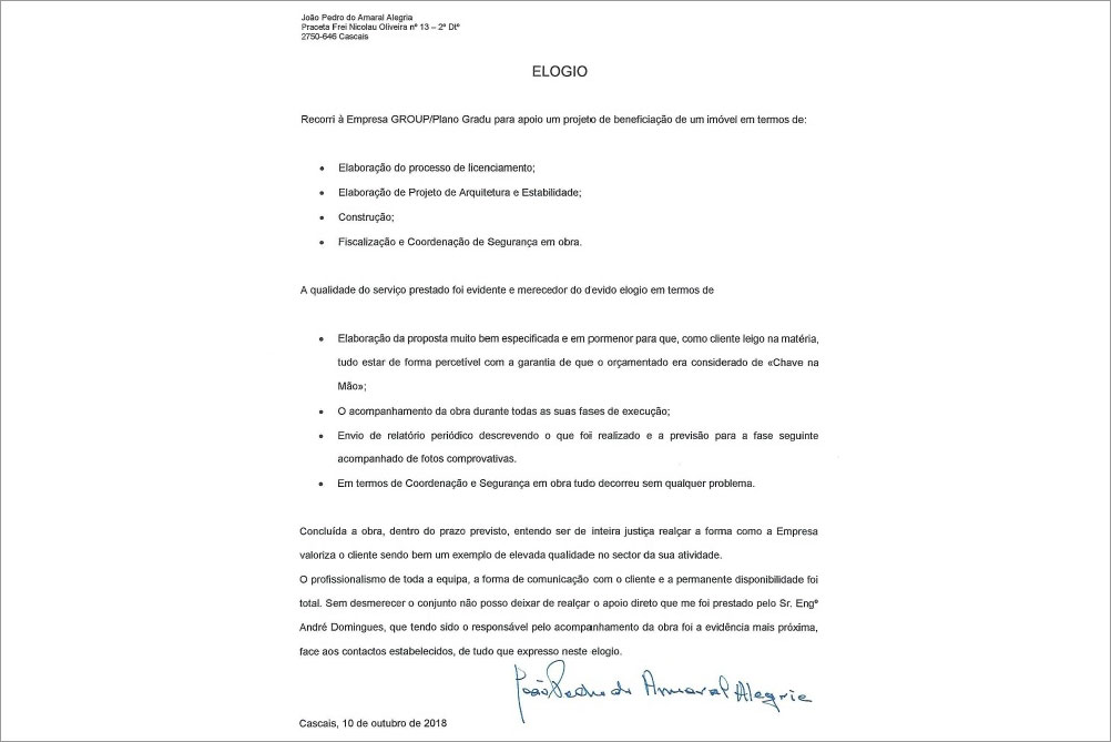 Clientes Valorizam a PLANO GRADU